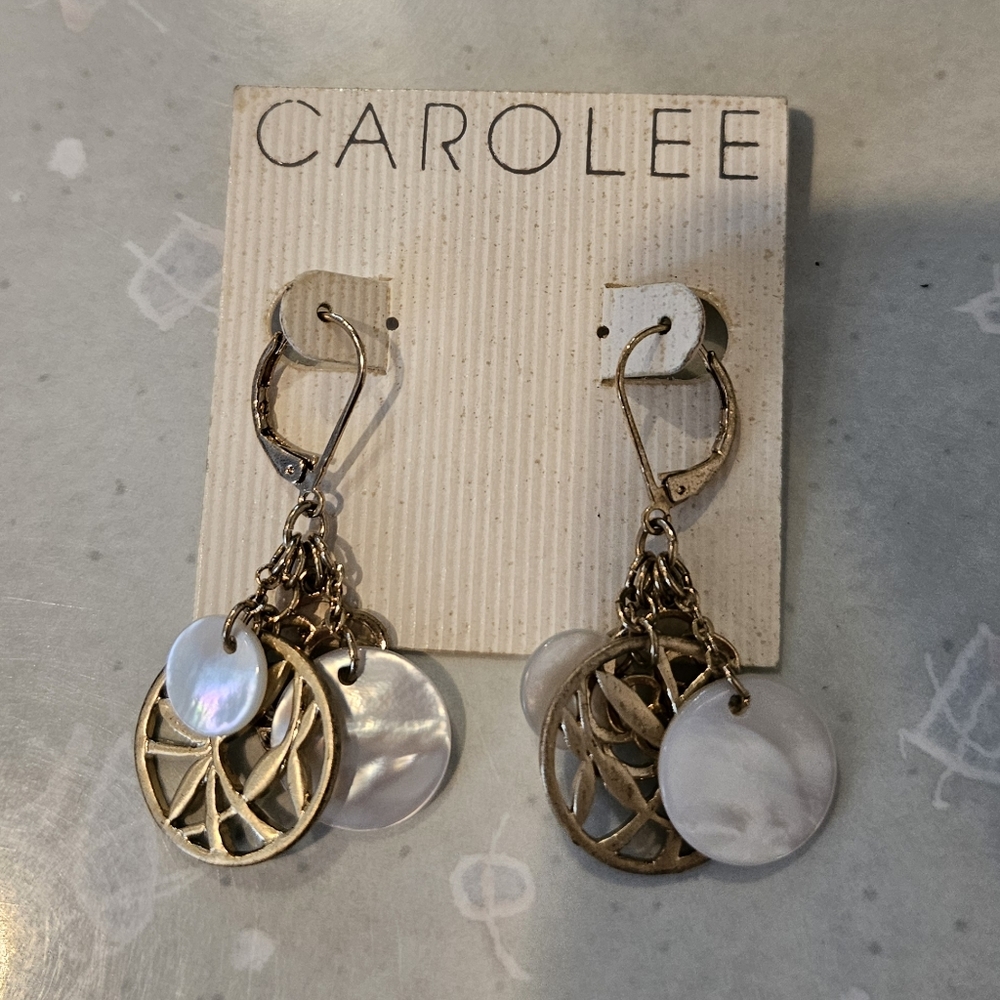 Carolee Gold and Silver Dangle Earrings
